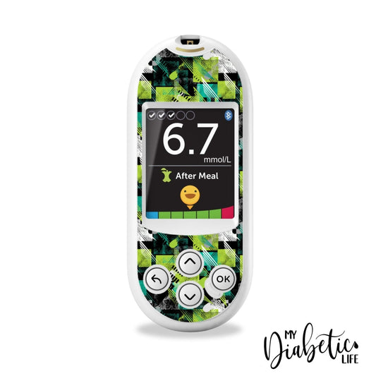 Green Grunge - One Touch Verio Reflect Glucose Meter Sticker
