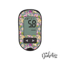 Grey Florals - Accu-chek Performa Peel, skin and Decal, glucose meter sticker - MyDiabeticLife