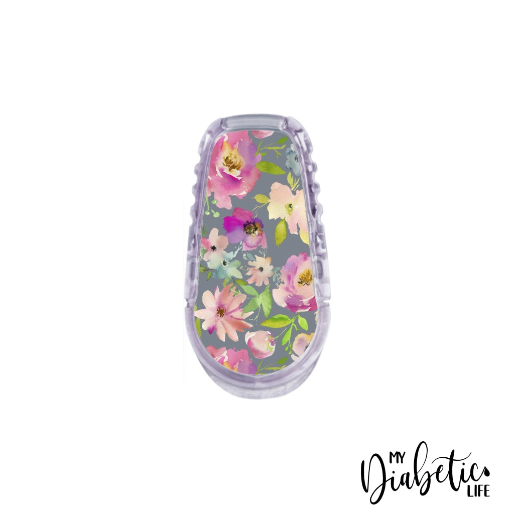 Grey Florals - Dexcom Transmitter G6 Peel Skin And Decal Cgm Sticker