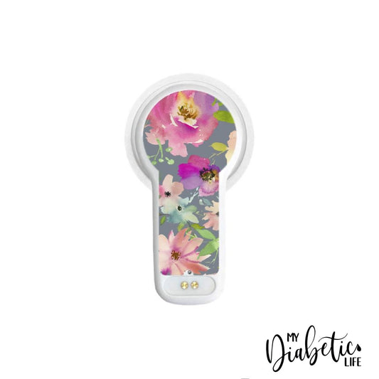Greys Floral - Maio Maio 2 Peel, skin and Decal, fgm/cgm sticker - MyDiabeticLife