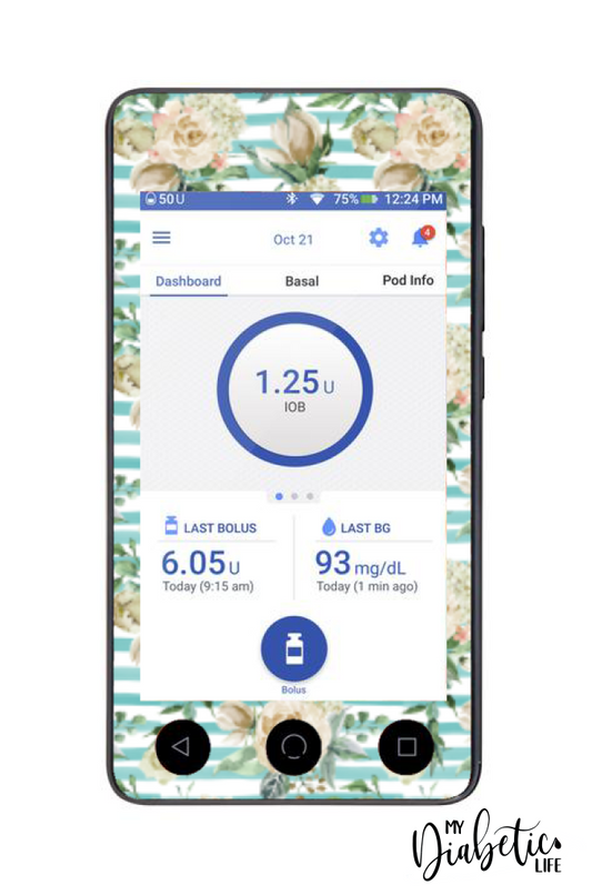 Hamptons - Omnipod Dash, skin and Decal, glucose meter sticker - MyDiabeticLife