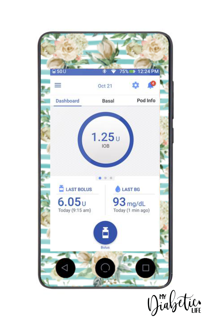 Hamptons - Omnipod Dash, skin and Decal, glucose meter sticker - MyDiabeticLife