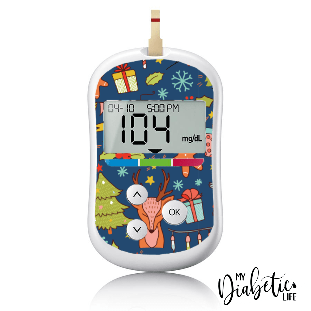 Happy Holiday - One Touch Verio Flex Peel, skin and Decal, glucose meter sticker - MyDiabeticLife