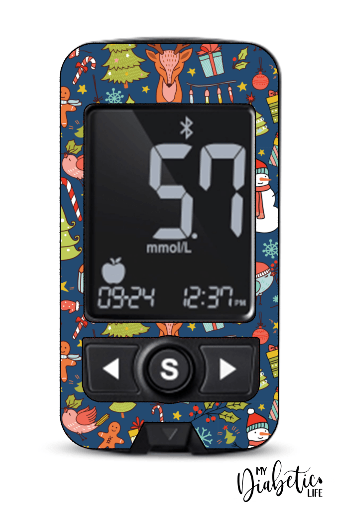Happy Holidays - Caresens Premier, skin and Decal, glucose meter sticker - MyDiabeticLife