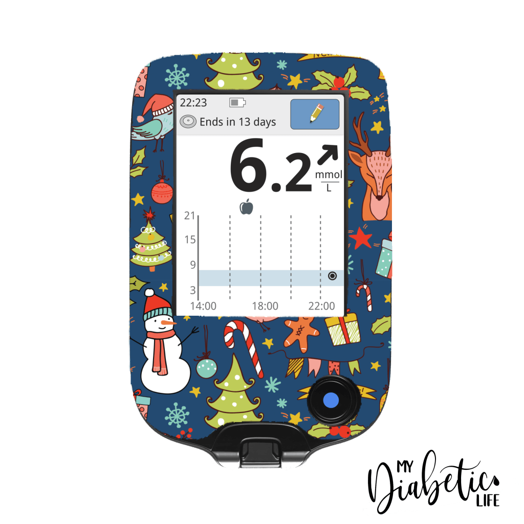 Happy Holidays - Freestyle Libre Peel, skin and Decal, glucose meter sticker - MyDiabeticLife