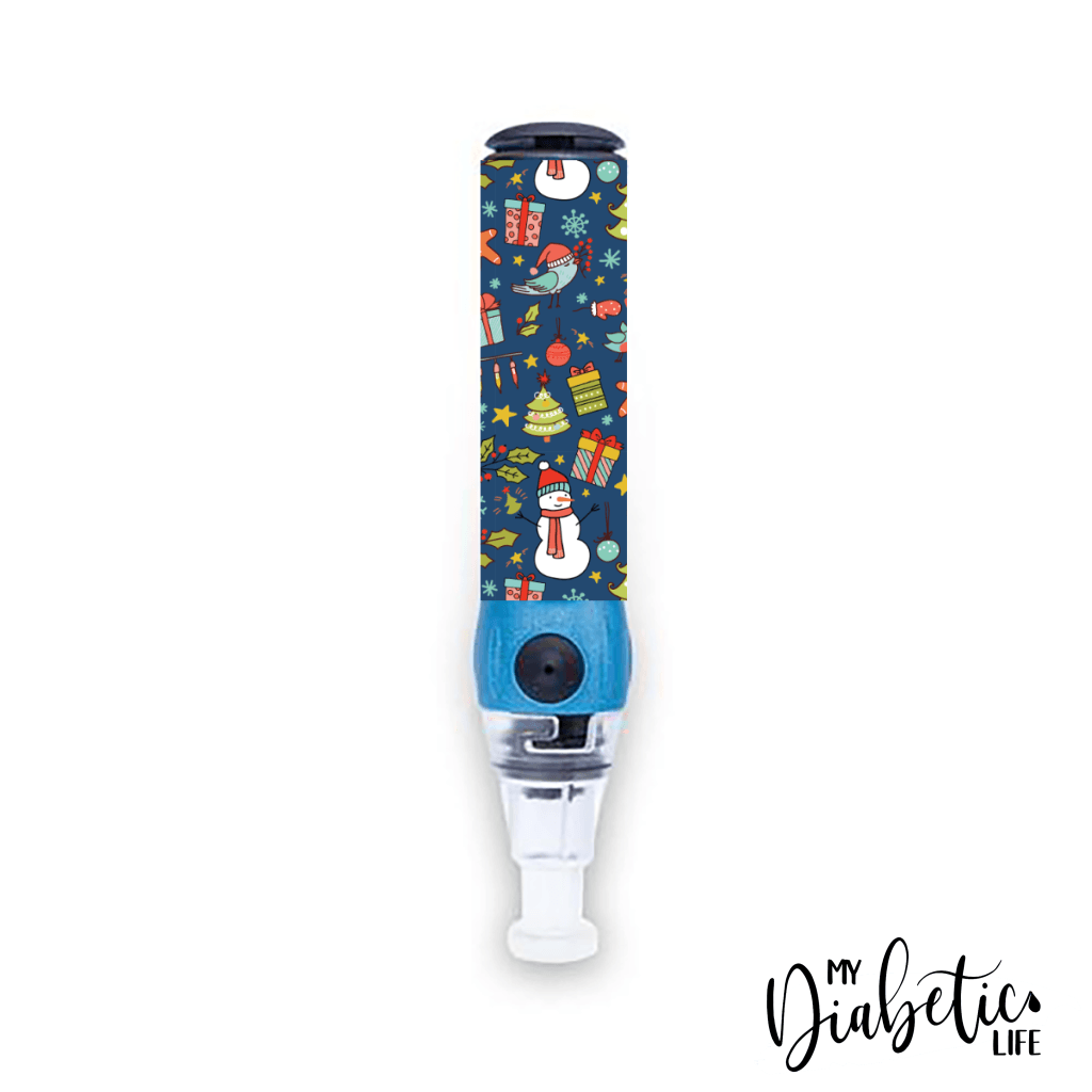 Happy Holidays - Genteel Lancing Device Peel, Decal, Skin, sticker - MyDiabeticLife