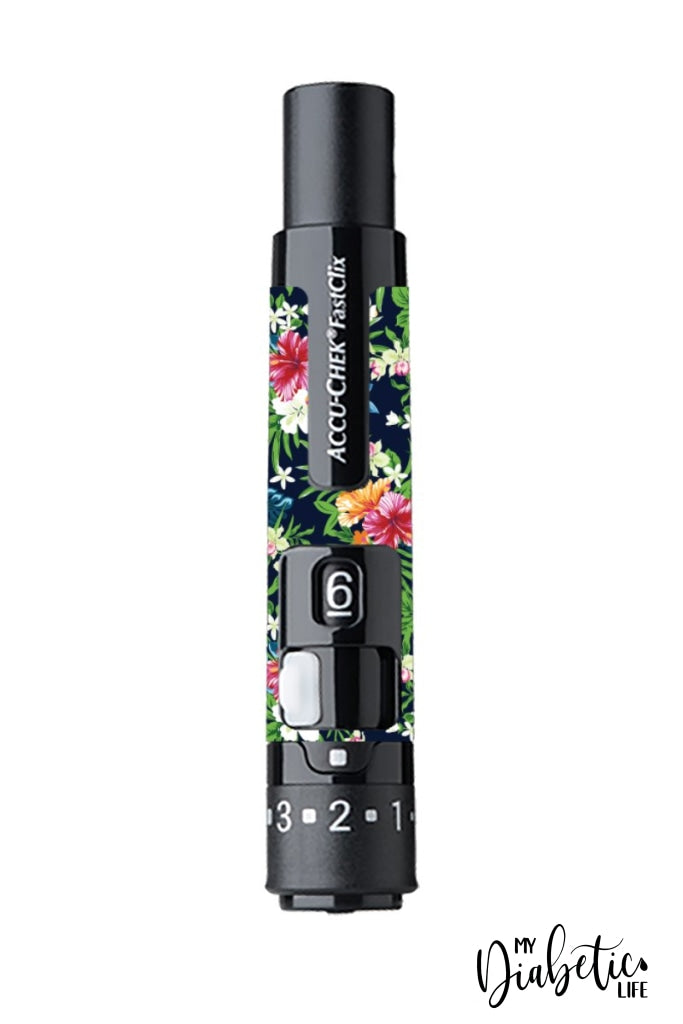 Hibiscus - Accuchek Fast-Clix Lancet Device Peel Skin And Decal Sticker