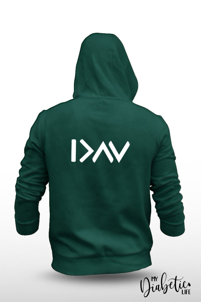 I Am Greater Than The Highs And Lows - Unisex Fleece Hooded Jacket S / Bottle Green Hoodie