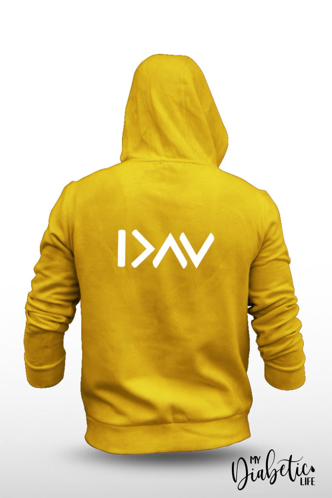 I Am Greater Than The Highs And Lows - Unisex Fleece Hooded Jacket S / Yellow Hoodie