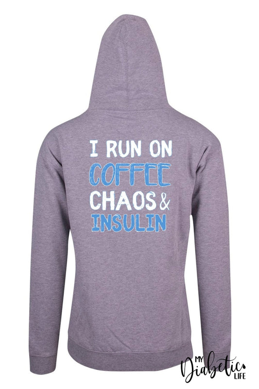 I Run Of Coffee Chaos & Insulin - Unisex Fleece Hoodie S / Light Grey