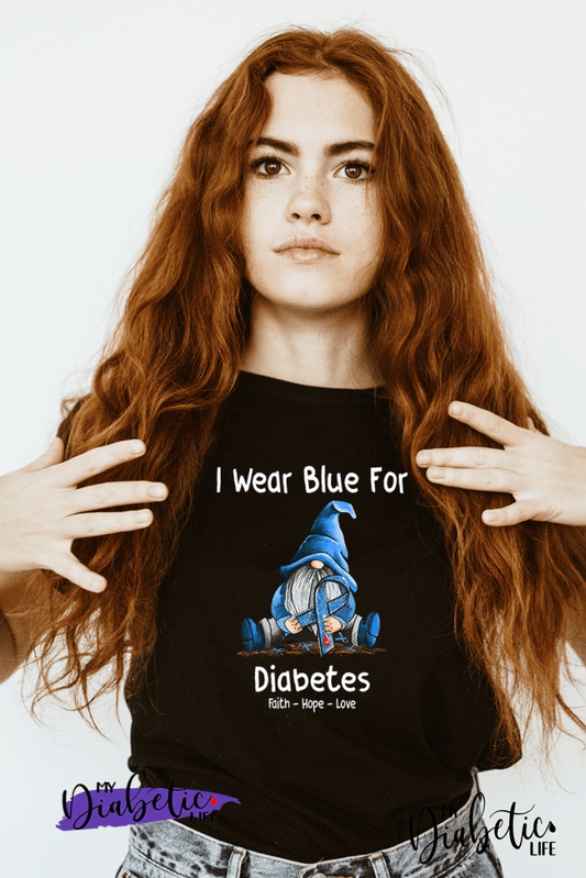 In November we wear Blue Gnome-  diabetes awareness, medical conditions, type one diabetic, Basic t-shirt, Women's Graphic Diabetes Tee - MyDiabeticLife