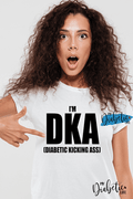 I'm DKA (Diabetic Kicking Ass - diabetes awareness, medical conditions, type one diabetic, Basic White tshirt, Womens Graphic Diabetes Tee - MyDiabeticLife