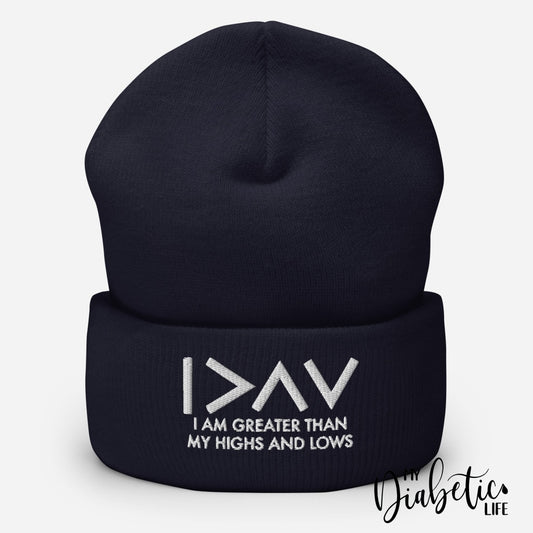 Im Greater Than My Highs And Lows - Navy Beanie