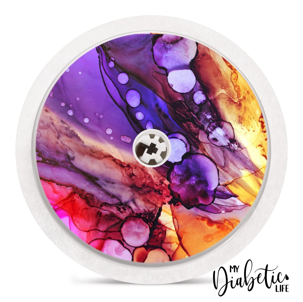 Ink Swirls - Freestyle Libre Sensor Peel Skin And Decal Fgm/cgm Sticker