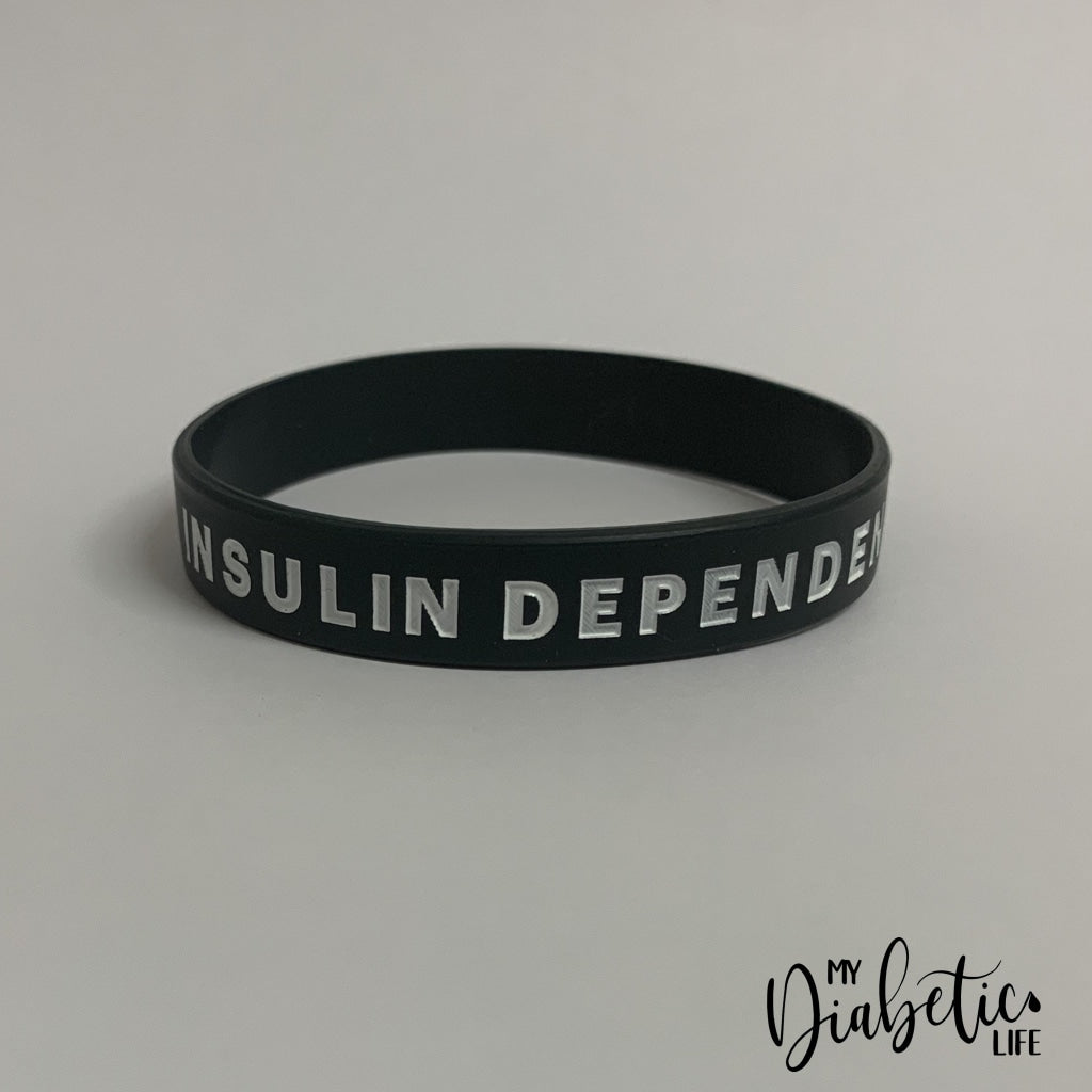 Insulin Dependent Medical Id Wristband Black