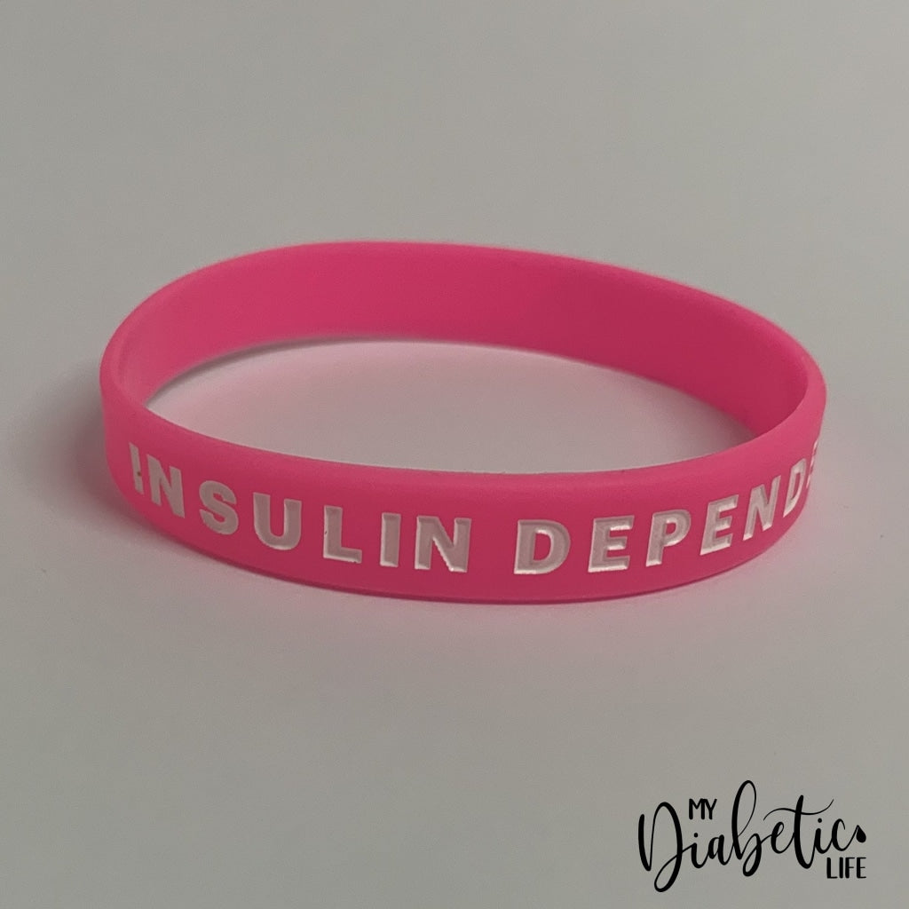 Insulin Dependent Medical Id Wristband Pink