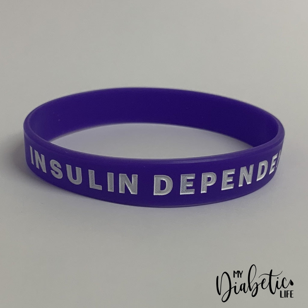Insulin Dependent Medical Id Wristband Purple