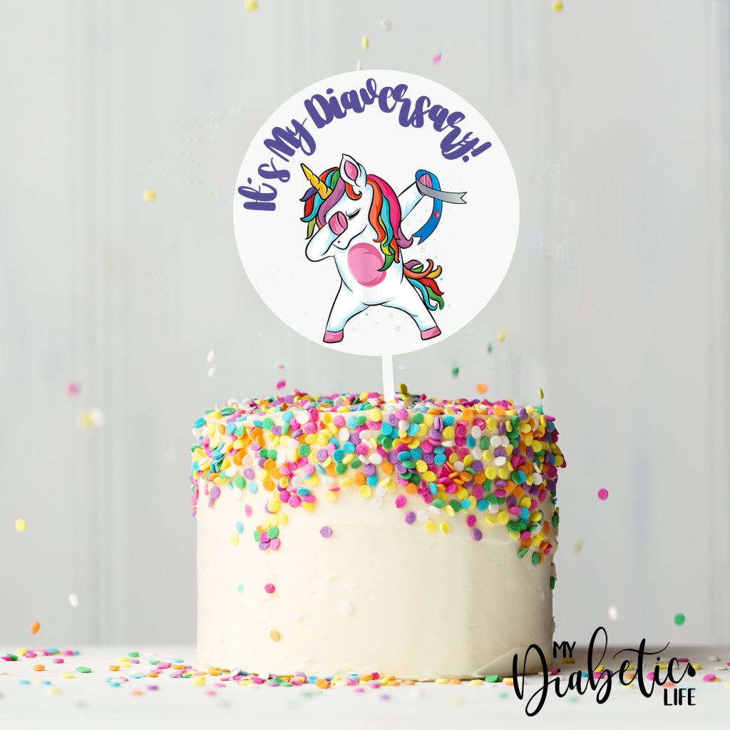 Its My Diaversary! - Round Cake Topper White Decorating Supplies