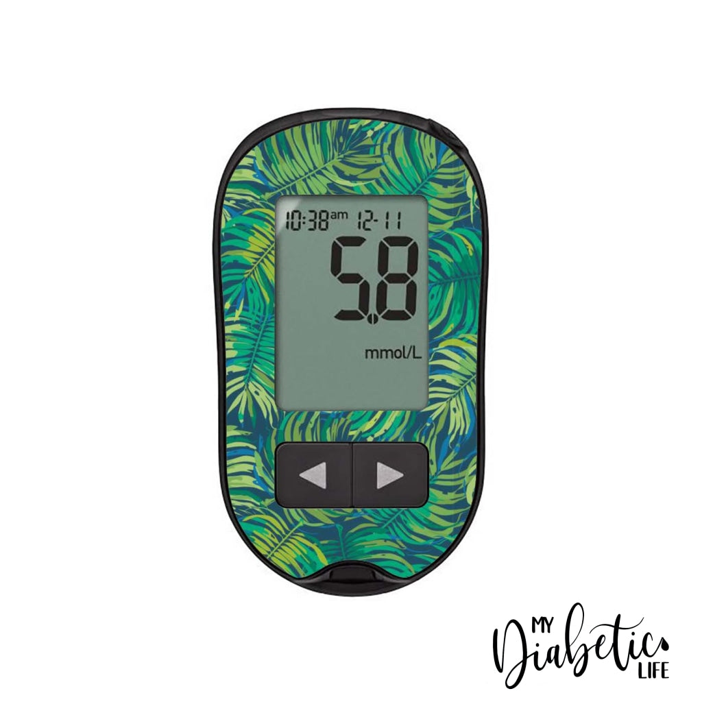 Jungle Leaves - Accu-chek Performa Peel, skin and Decal, glucose meter sticker - MyDiabeticLife