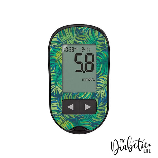Jungle Leaves - Accu-chek Performa Peel, skin and Decal, glucose meter sticker - MyDiabeticLife