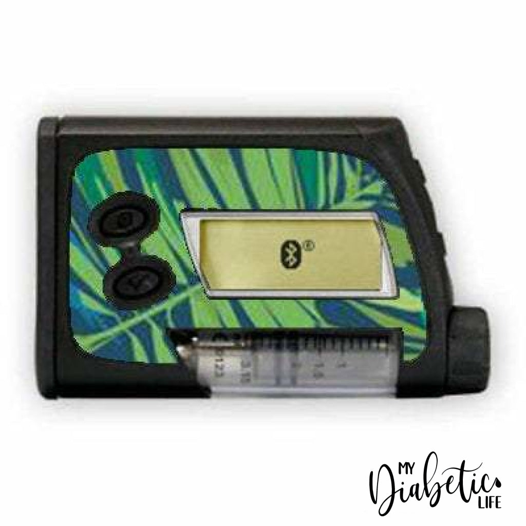 Jungle Palm Leaves - Accu-Chek Spirit Combo, Peel, skin and Decal, insulin pump sticker - MyDiabeticLife