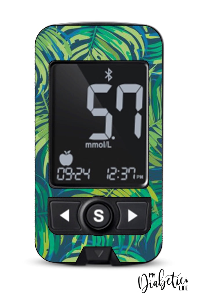 Jungle Leaves - Caresens N Premier, skin and Decal, glucose meter sticker - MyDiabeticLife