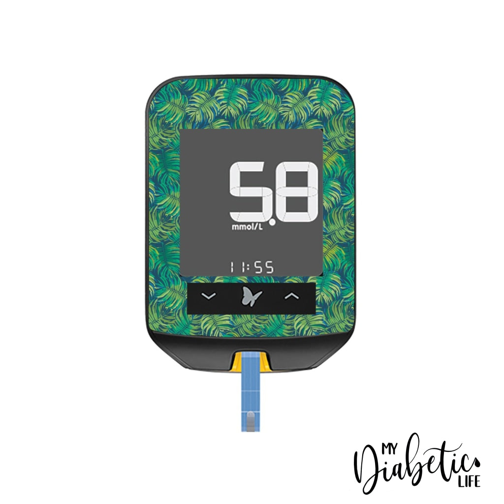 Jungle Leaves - Freestyle Optium Neo Peel Skin And Decal Glucose Meter Sticker Freestyle