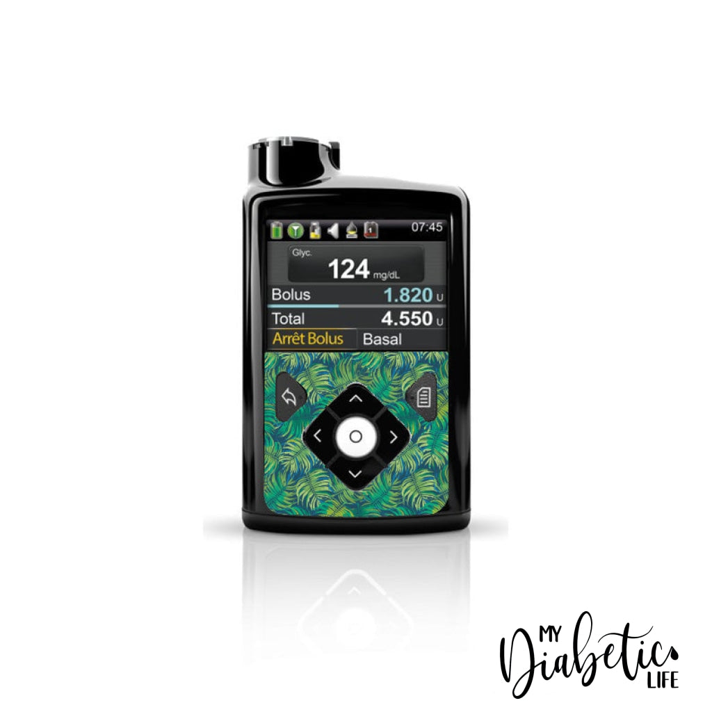 Jungle Leaves - Medtronic Pump (630/640/670/770) Sticker Front Mini 630/640/670
