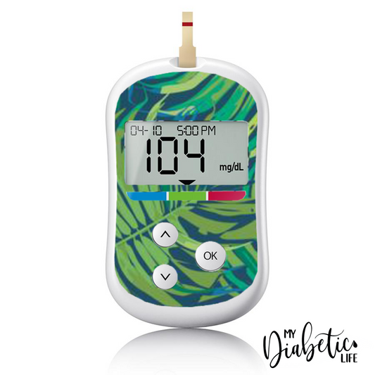 Jungle Palm Leaves  - One Touch Verio Flex Peel, skin and Decal, glucose meter sticker - MyDiabeticLife