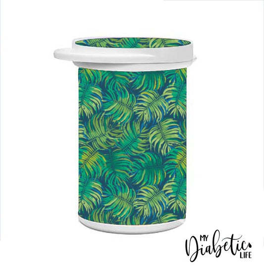 Test Strip Canister - Jungle Leaves Container