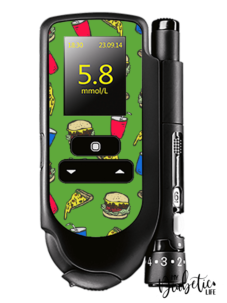 Junk Food - Accu-chek Mobile Peel, skin and Decal, glucose meter sticker - MyDiabeticLife