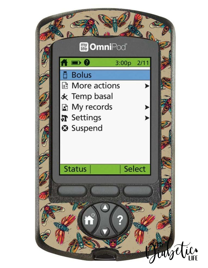 Killer Bugs - Omnipod Pdm Skin And Decal Glucose Meter Sticker