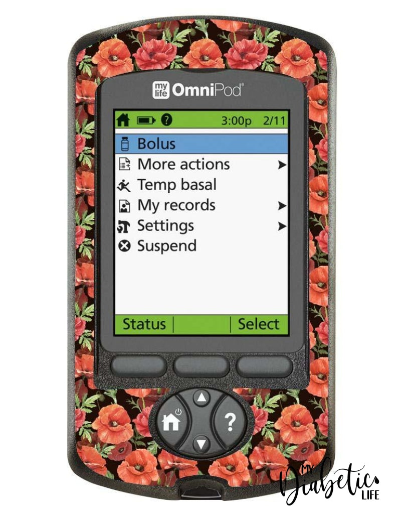 Lest We Forget - Omnipod Pdm Skin And Decal Glucose Meter Sticker