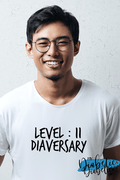 Level # Diaversary - diabetes awareness, medical, type1 diabetic, Basic White tshirt, Unisex Graphic Diabetes Tee - MyDiabeticLife