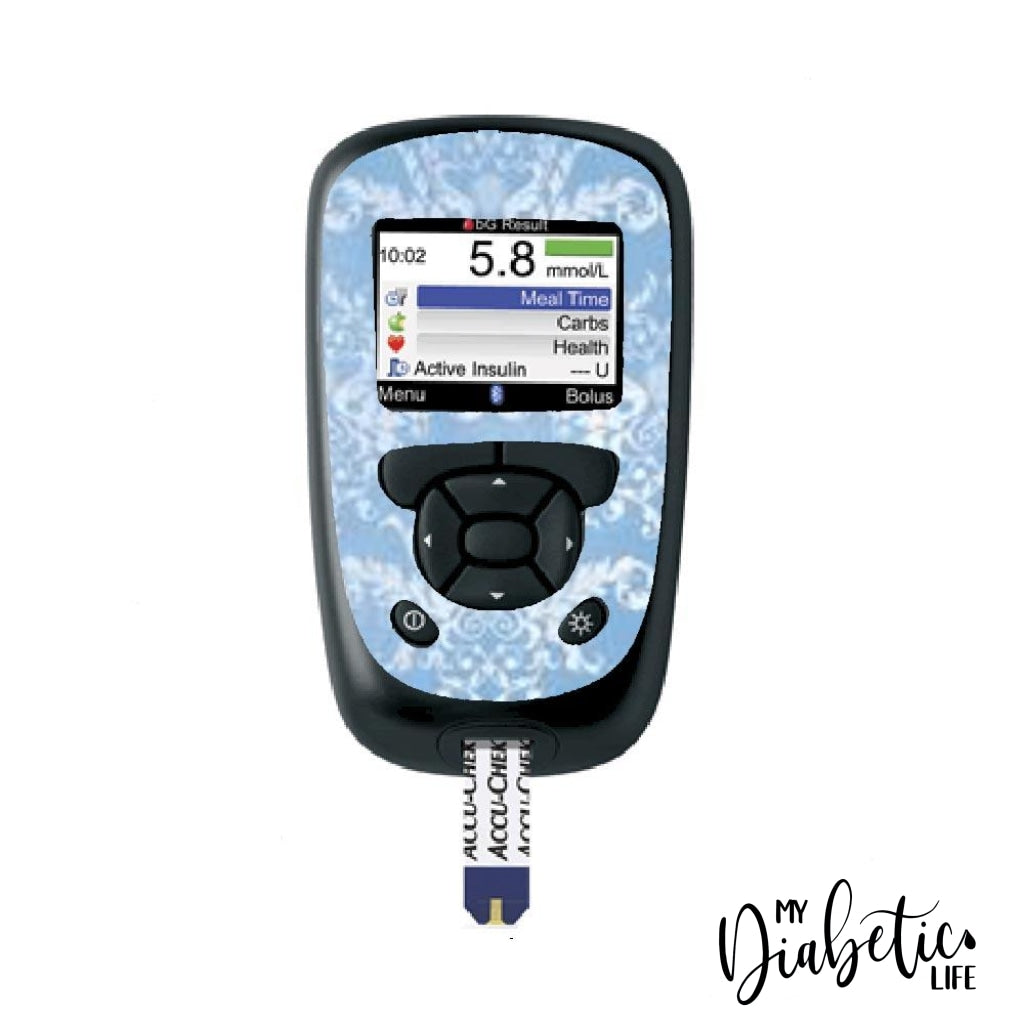 Light Blue Damask - Accu-chek Aviva Expert - MyDiabeticLife