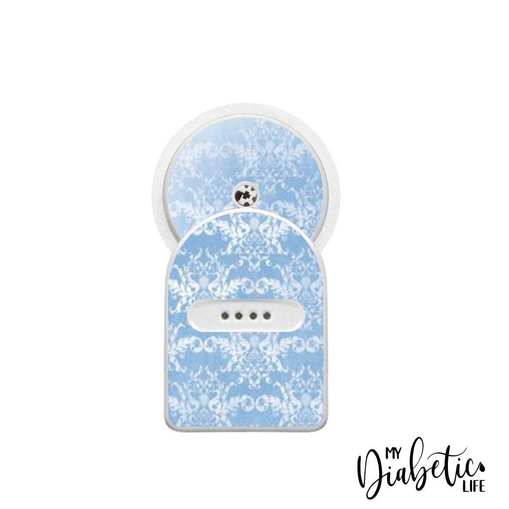 Light Blue Damask - Maio Maio 1 & Libre Peel, skin and Decal, fgm/cgm sticker - MyDiabeticLife