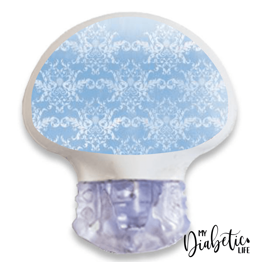 Light Blue Damask- Medtronic Enlite Peel, skin and Decal, cgm sticker - MyDiabeticLife