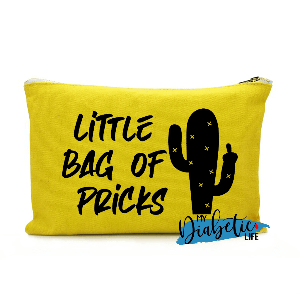 Little Bag Of Pricks - Diabetes Carry Bag Diabetic Accessories Storage For Medication Yellow Storage