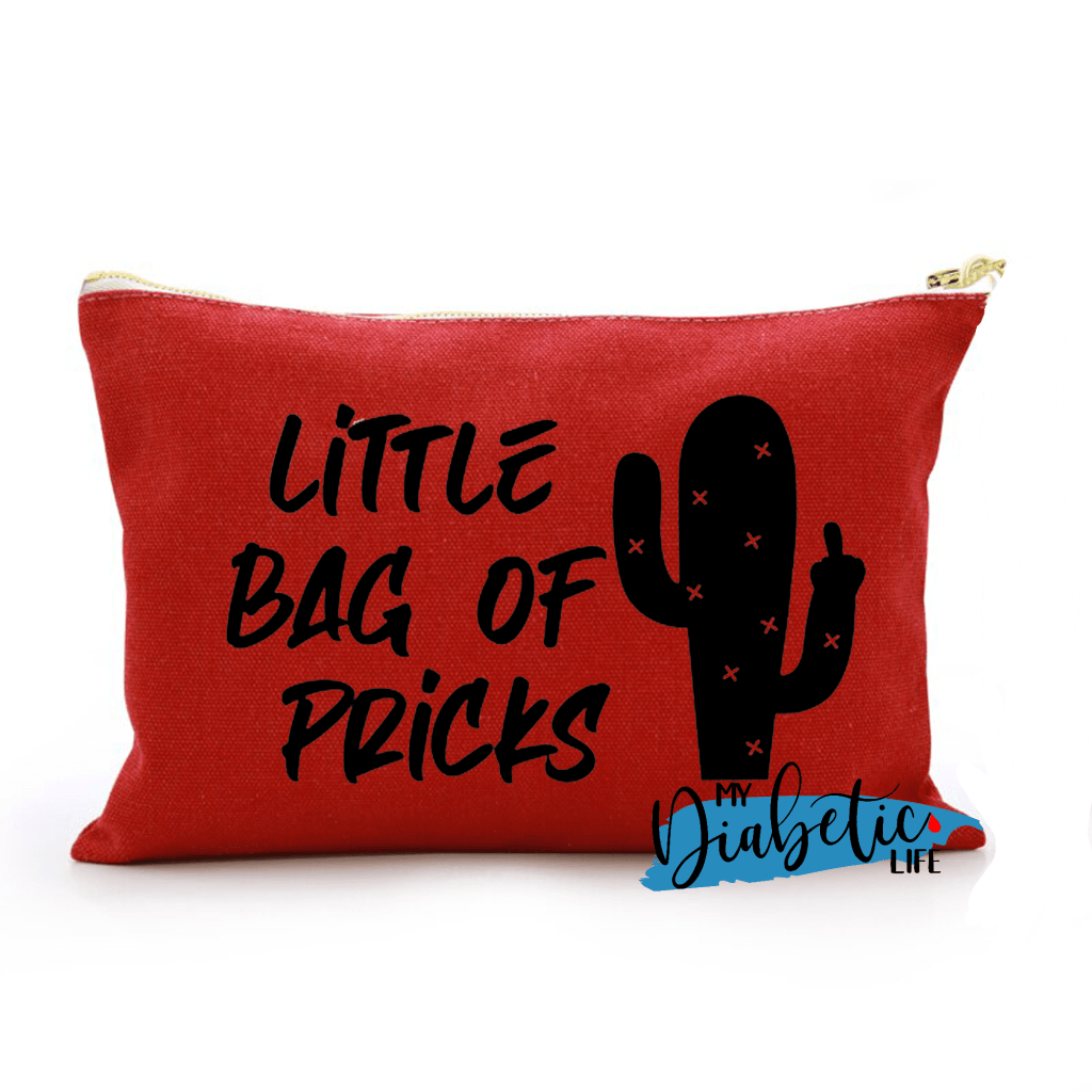 Little Bag Of Pricks - Diabetes Carry Bag Diabetic Accessories Storage For Medication Red Storage