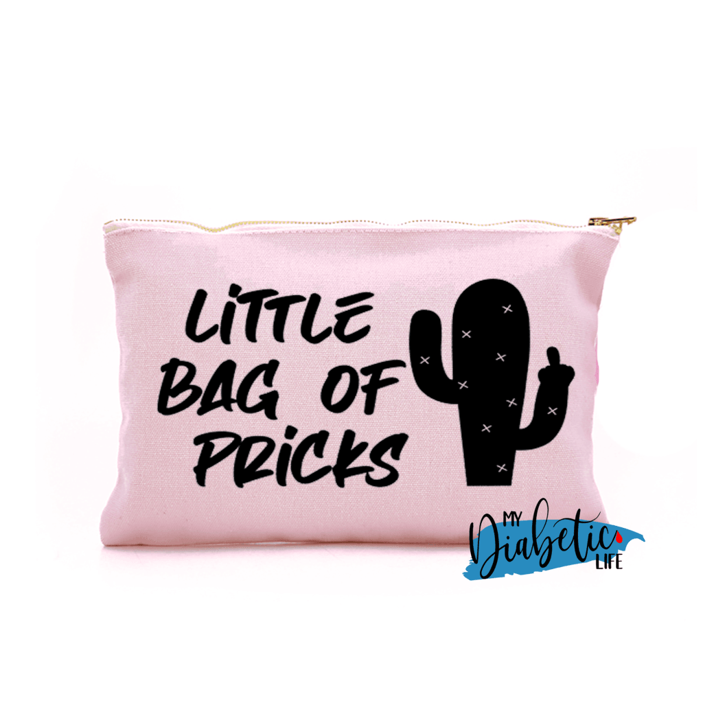 Little Bag Of Pricks - Diabetes Carry Bag Diabetic Accessories Storage For Medication Light Pink