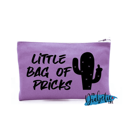 Little Bag Of Pricks - Diabetes Carry Bag Diabetic Accessories Storage For Medication Purple Storage