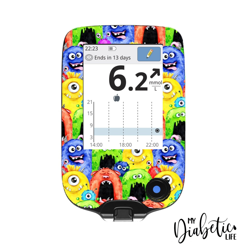 Little Monsters - Freestyle Libre + Sensor Peel Skin And Decal Glucose Meter Sticker Freestyle