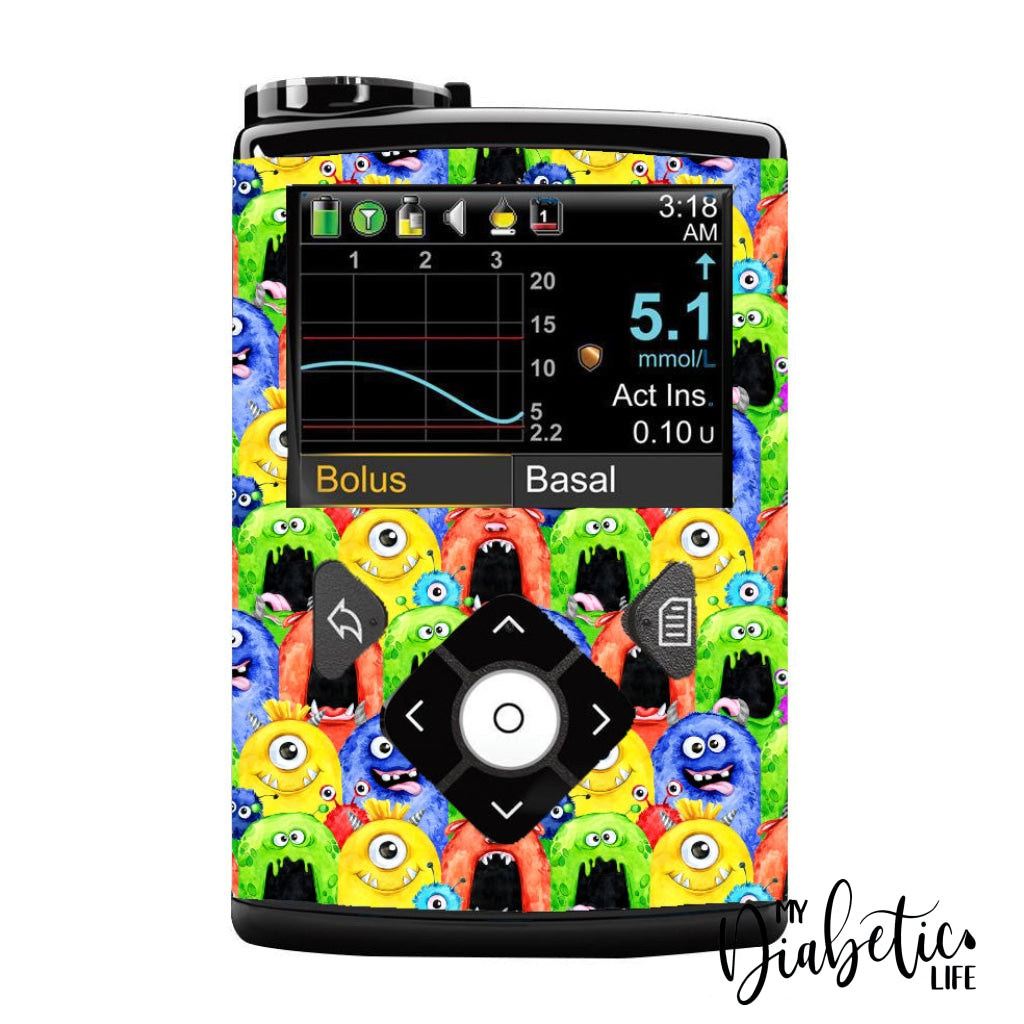 Little Monsters - Medtronic Pump (630/640/670/770) Sticker Full Cover W/clip 630/640/670