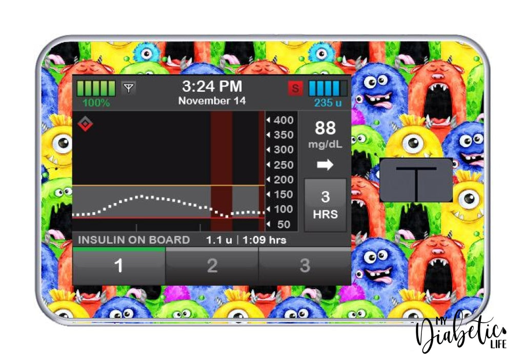 Little Monsters - Tandem Tslim X2 Pump Peel Skin And Decal Insulin Pump Sticker T:slim