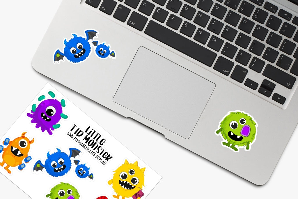 Little T1D Monster - 6 X 4 Sticker Sheet Stickers