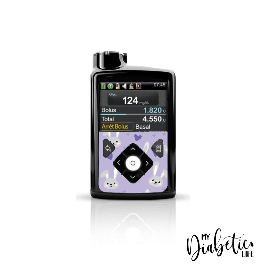 Mauve Rabbit! - Medtronic Pump (630/640/670/770) Sticker Front Mini 630/640/670