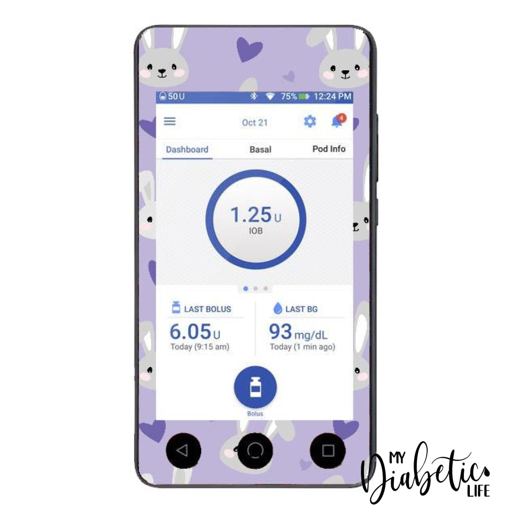 Mauve Rabbit! - Omnipod Dash Sticker