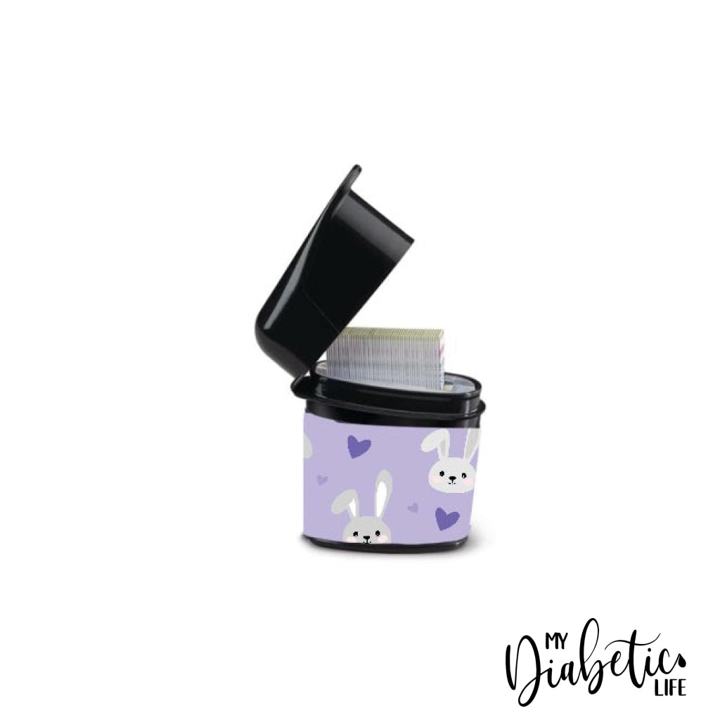 Mauve Rabbit! - Test Strip Canister Sticker Accuchek Guide Container