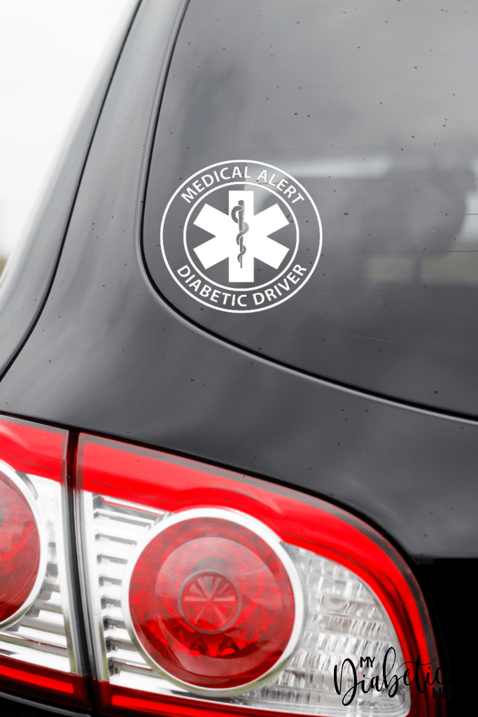 Medical Alert:  Diabetic Driver, medical conditions, type one diabetic, car bumper sticker - MyDiabeticLife