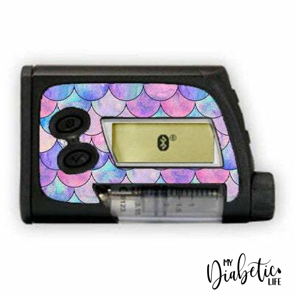Mermaid Tails- Accu-Chek Spirit Combo, Peel, skin and Decal, insulin pump sticker - MyDiabeticLife